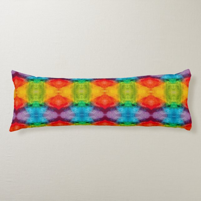 Rainbow Cloud Watercolor Art Body Cushion (Front)