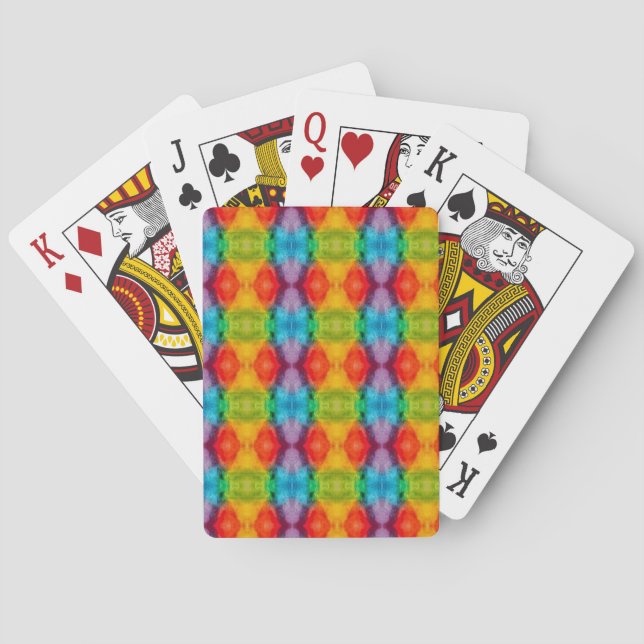 Rainbow Cloud Watercolor Art Playing Cards (Back)