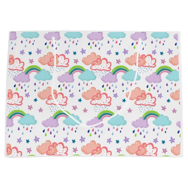 Rainbow, clouds and star gift bag (Front)