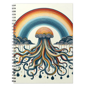 Rainbow Clouds and Tendrils Notebook