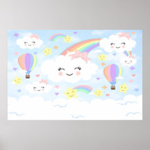 Rainbow Clouds Backdrop Rainbow clouds baby shower