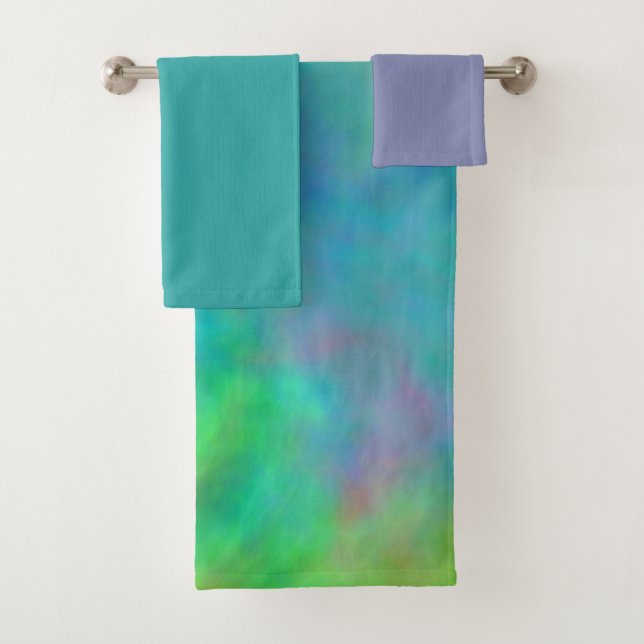 Rainbow Clouds Bath Towel Set (Insitu)
