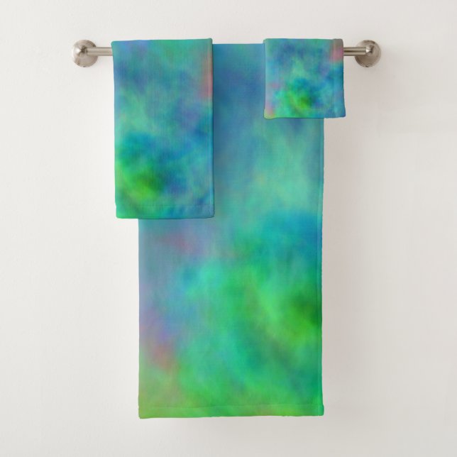 Rainbow Clouds Bath Towel Set (Insitu)