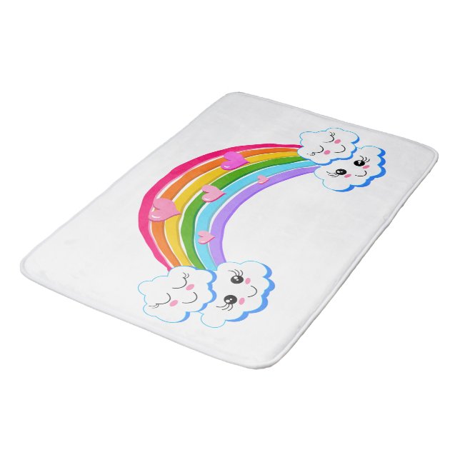 Rainbow Clouds Bathmat (Angled)