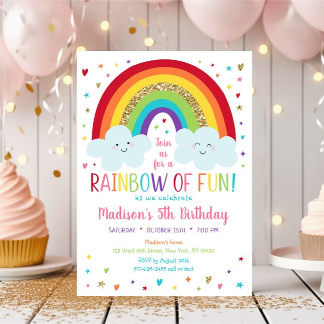 Rainbow Clouds Birthday Invitation (Creator Uploaded)