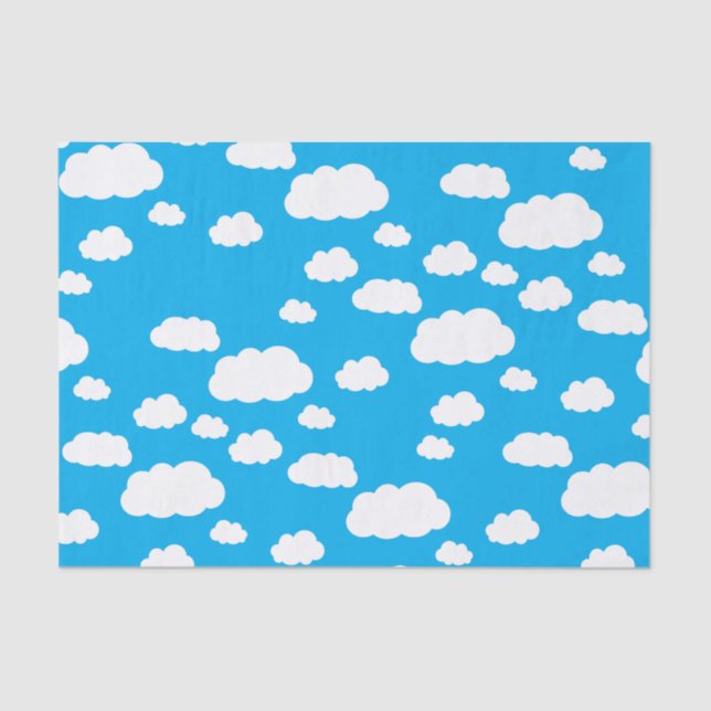 Rainbow & Clouds Cute 1st Birthday Party Tissue Paper (Front)