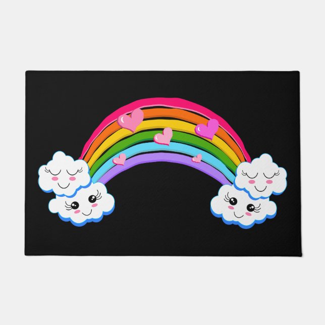 Rainbow Clouds Doormat (Front)
