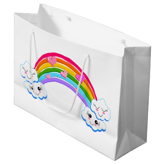 Rainbow Clouds Gift Bag (Front Angled)