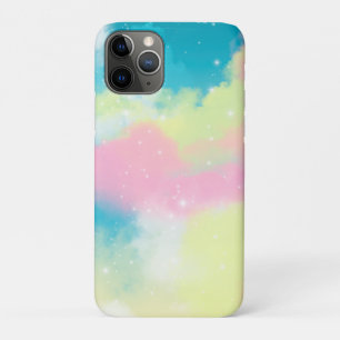 Rainbow clouds glitter sparkle stars iPhone 11 pro case