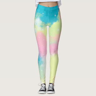 Rainbow clouds glitter sparkle stars leggings