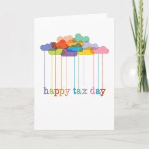 Rainbow Clouds Happy Tax Day Card