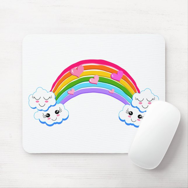Rainbow Clouds Mouse Pad (With Mouse)