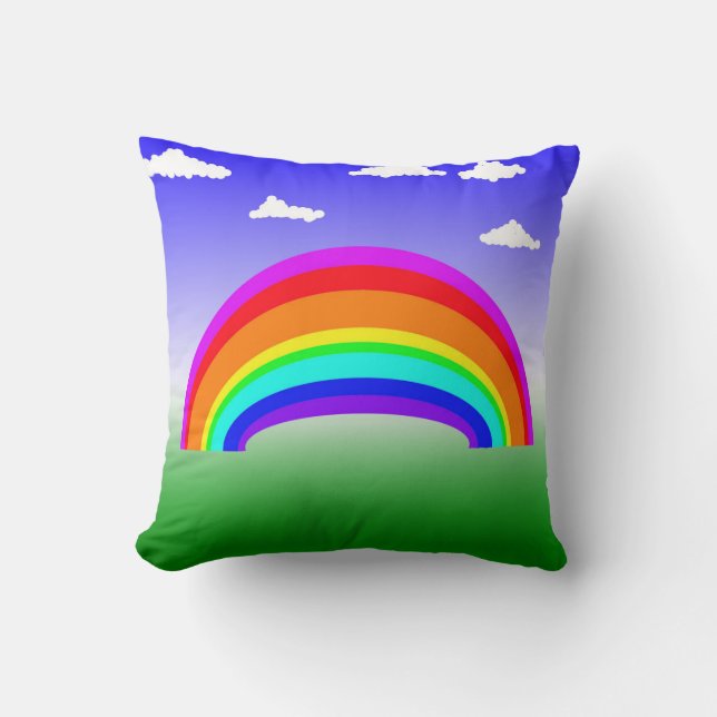 Rainbow Clouds Pillow (Front)