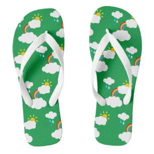 Rainbow, Clouds, Rain & Sun Flip Flops