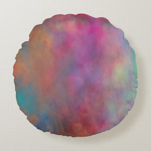 Rainbow Clouds   Round Cushion (Front)