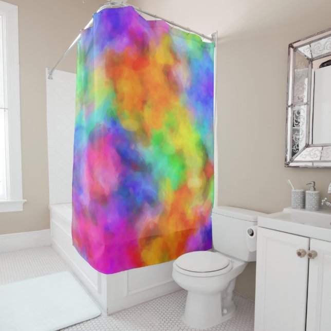 Rainbow Clouds Shower Curtain (In Situ)