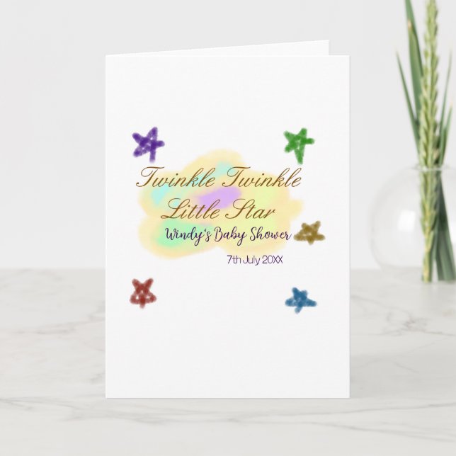 Rainbow clouds twinkle Twinkle Little Star baby Card (Front)
