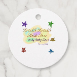 Rainbow clouds twinkle Twinkle Little Star baby Favour Tags