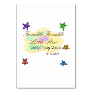 Rainbow clouds twinkle Twinkle Little Star baby Table Number