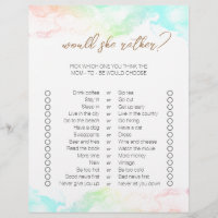 Rainbow Clouds Two-Sided Bingo Baby Shower Games