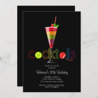 Rainbow Cocktail Party Invitations