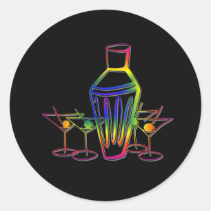 Rainbow Cocktails Classic Round Sticker