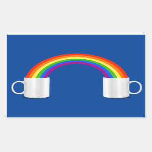 Rainbow Coffee Date T-Shirt Rectangular Sticker