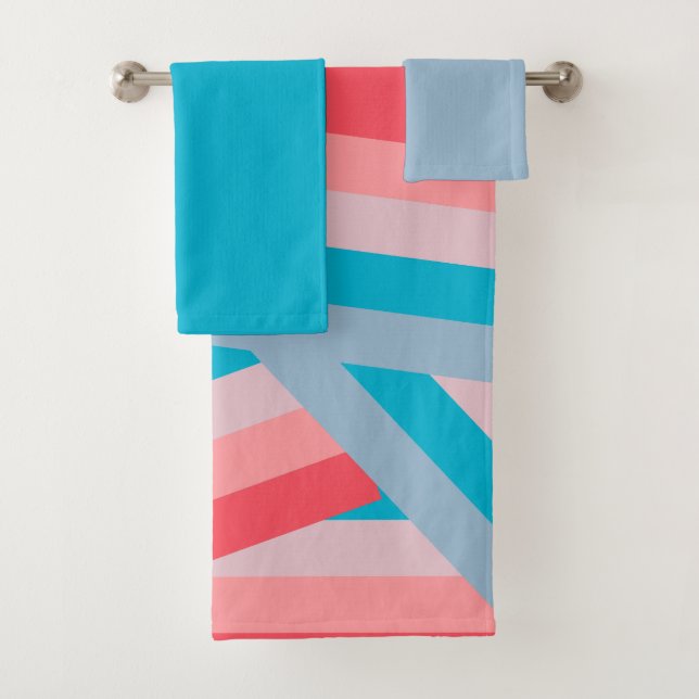 Rainbow Collage  Bath Towel Set (Insitu)