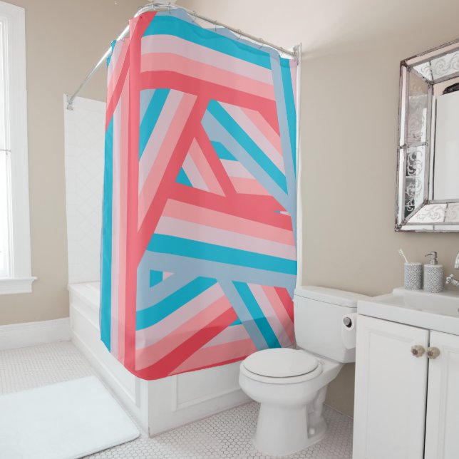 Rainbow Collage Shower Curtain (In Situ)