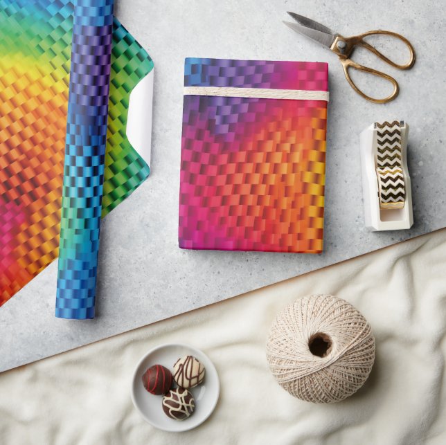 Rainbow Color Geometry Wrapping Paper (Crafts)