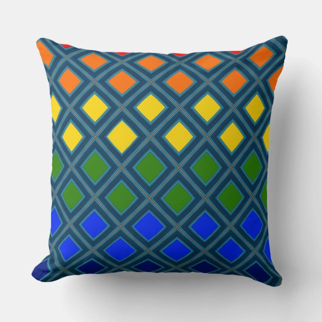 Rainbow Color in Square Cradle  Cushion (Front)