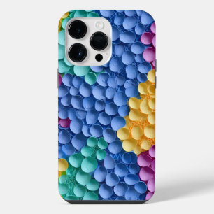RAINBOW COLORED 3-D LOOK TINY FLOWERS iPhone 14 PRO MAX CASE