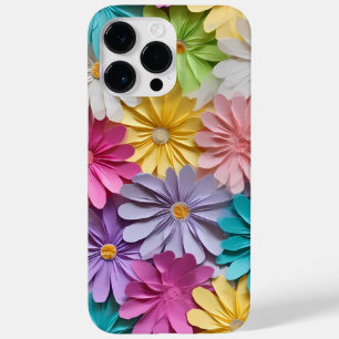 RAINBOW COLORED 3-D PAPER LOOK FLOWER PETALS Case-Mate iPhone 14 PRO MAX CASE