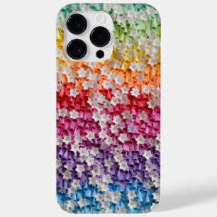 RAINBOW COLORED 3-D PAPER LOOK FLOWER PETALS Case-Mate iPhone 14 PRO MAX CASE