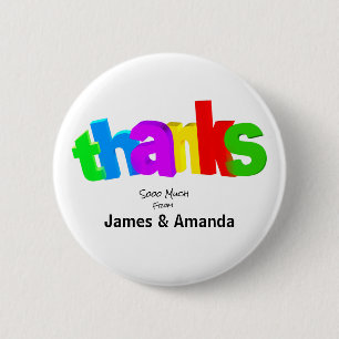 Rainbow Colored Cartoon - Thanks So Much – 6 Cm Round Badge