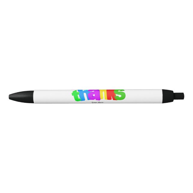 Rainbow Colored Cartoon - Thanks So Much – Black Ink Pen (Front)