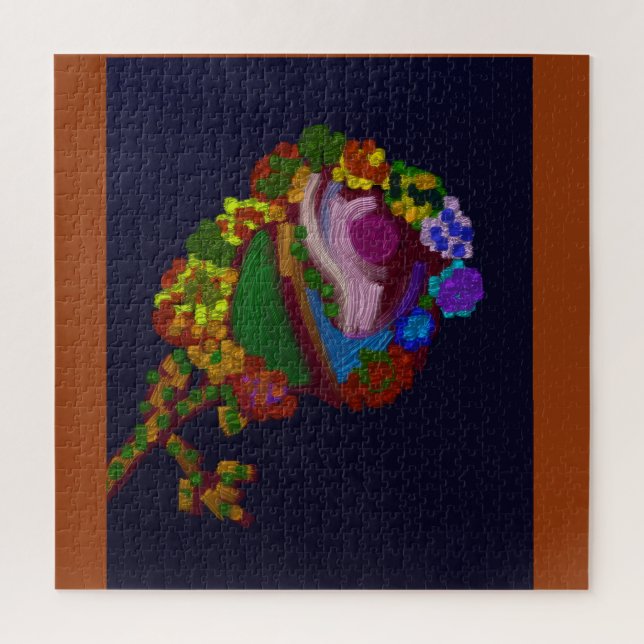 Rainbow Colored Floral Jigsaw Puzzle (Vertical)