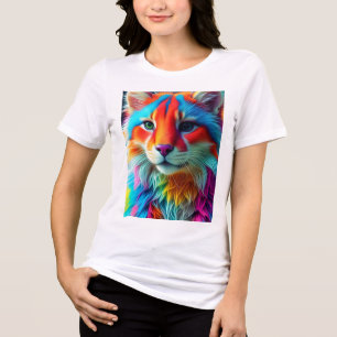 Rainbow Colored Furry Cat-68587 Tri-Blend Shirt