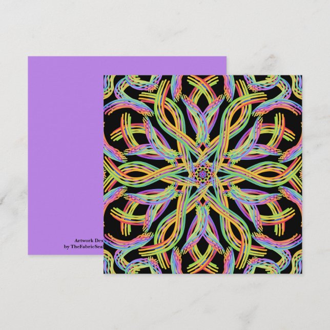 Rainbow Colored String Rope Pattern Art Card (Front/Back)