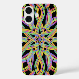 Rainbow Colored String Rope Pattern Art iPhone 16 Case