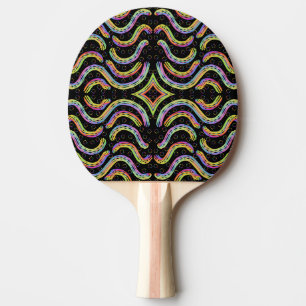 Rainbow Colored String Rope Repeating Pattern Art Ping Pong Paddle