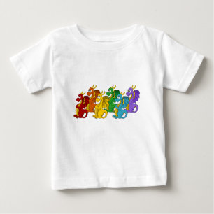 Rainbow colorful dragons cartoon  baby T-Shirt