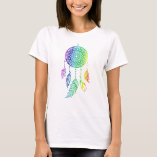 Rainbow Colorful dream catcher feather T-Shirt
