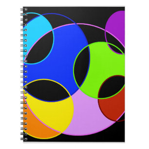 Rainbow colors circles design notebook