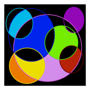 Rainbow colors circles design poster