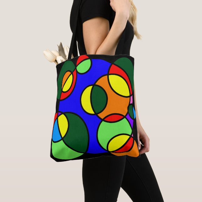 Rainbow colors circles tote bag (Close Up)