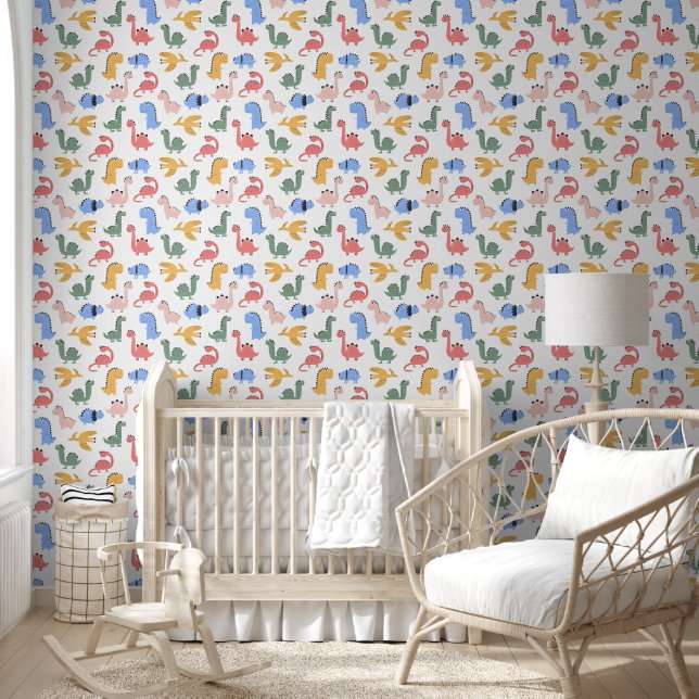 Rainbow Colors & Fun Dinosaurs Wallpaper (Kids)
