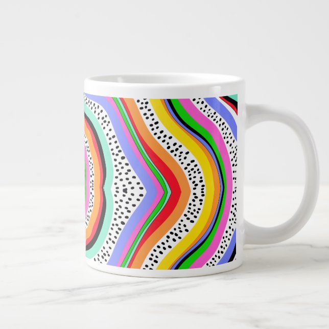 Rainbow Colors Large Coffee Mug (Right)