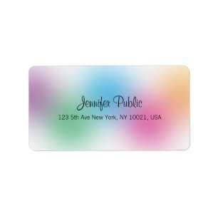 Rainbow Colors Modern Calligraphy Template Elegant Label