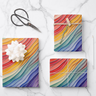 Rainbow colors wrapping paper sheet